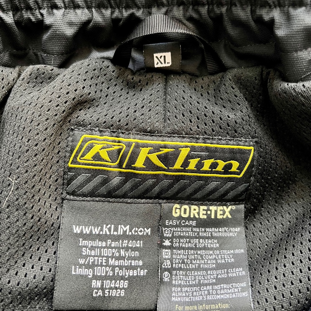 Klim Impulse GORE-TEX winter wear pant, men's XL LIKE NEW!